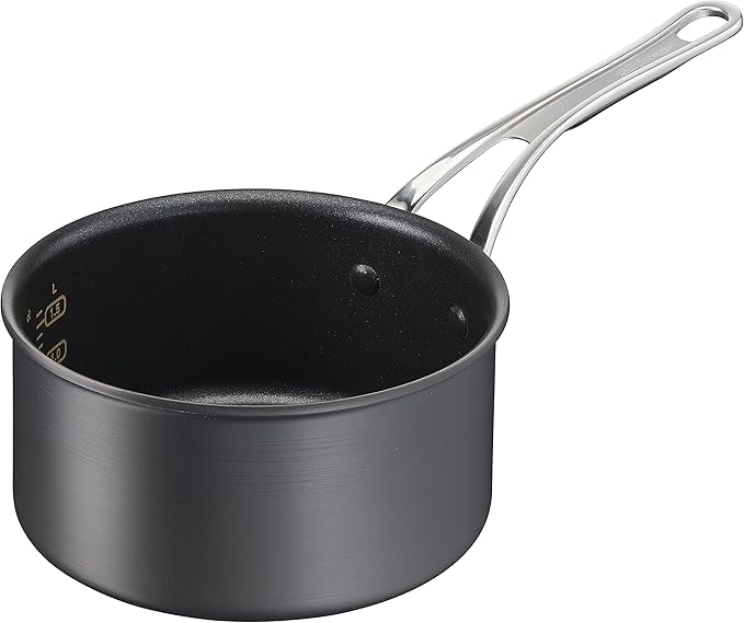 Jamie Oliver by Tefal Cook’s Classics Saucepan Set 3-Piece – Hard Anodised Aluminium Non-Stick Glass Lids Riveted Handles Oven-Safe Induction Compatible – H912S344