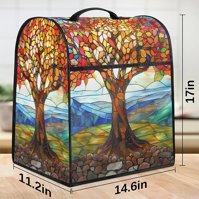 cfpolar Kitchen Aid Mixer Cover Compatible with 6-8 Quarts Tree Of Life Pattern Stand Mixer Cover Kitchen Aid Mixers Accessories Appliance Organizer Bag Dust Covers with Zipper Pocket
