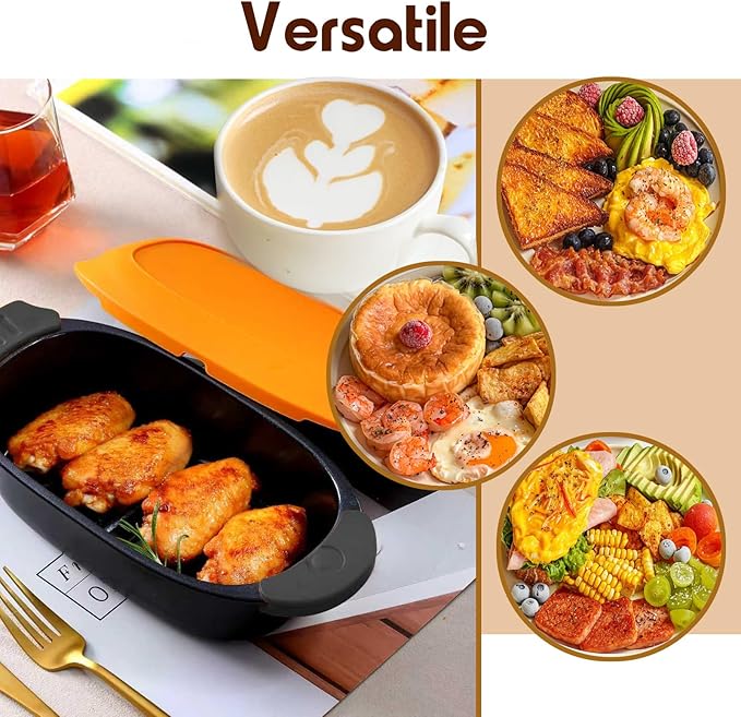 Quick-Heat Microwave Egg Cooker and 33 OZ Microwave Grill Combo | 2-Piece Breakfast Maker Set for Grilling Frying Crisping Meat Bacon Pancakes &amp Veggies | Dishwasher Safe &amp Non-Stick for K