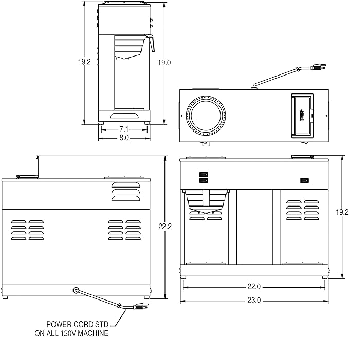 BUNN 04275.0031 VPS 12-Cup Pourover Commercial Coffee Brewer with 3 Warming Stations (120V/60/1PH)