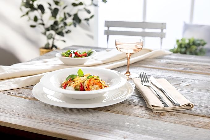 Villeroy &amp Boch New Cottage Basic Collection 18-Piece Dinnerware Set Premium Porcelain Made in Germany Perfect for Catering Dishwasher and Microwave Safe White