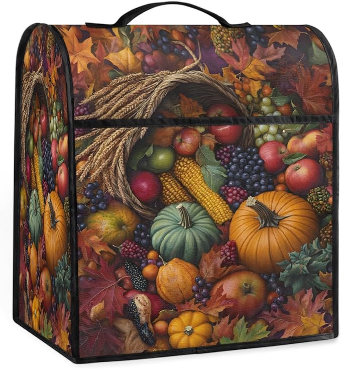 cfpolar Kitchen Aid Mixer Cover Compatible with 6-8 Quarts Food Pumpkin Autumn Stand Mixer Cover Kitchen Aid Mixers Accessories Appliance Organizer Bag Dust Covers with Zipper Pocket