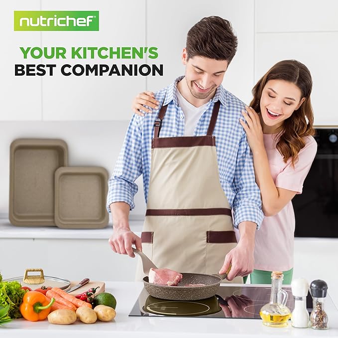 Nutrichef 22-Piece Marble Non-Stick Cookware and Bakeware Set - Professional Home Kitchen Collection with Multi-Sized Pots Pans and Heat-Resistant Tools