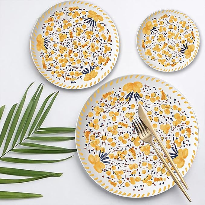 bone china dinnerware set tableware set round plates 24-piece dish set for 6 dinner plate set cups and plates sets for kitchen kitchen dishes set for housewarmingpartydinner