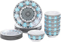 VEWEET VCW-AUD18 'Audrie' Porcelain Dinner Service Set for 6 People with 6 Cereal Bowls Dessert Plates and Flat Plates