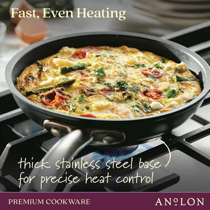 Anolon Accolade Forged Hard Anodized Nonstick Frying Pans/Skillet Set 10 Inch and 12 Inch - Moonstone Gray