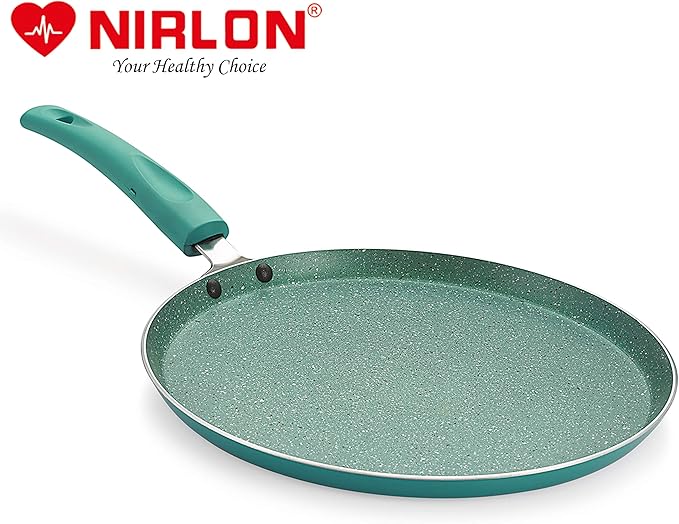Nirlon Galaxy Induction and Gas Compatible Non Stick Aluminium 2 Piece Cookware Set [1 Flat Roti Tawa 26cm|1 Fry Pan 24cm - 1.5 Liter]