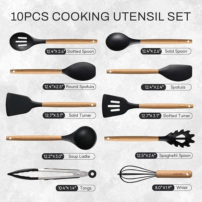 Non stick cookware set + Silicone cooking utensils
