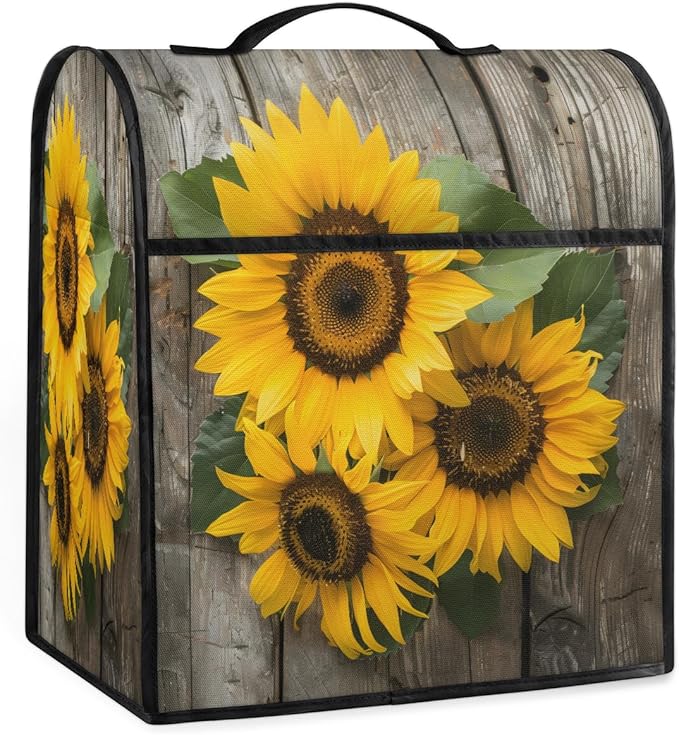cfpolar Kitchen Aid Mixer Cover Compatible with 6-8 Quarts Floral Yellow Sunflower Stand Mixer Cover Kitchen Aid Mixers Accessories Appliance Organizer Bag Dust Covers with Zipper Pocket