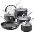 Anolon X Hybrid Nonstick Cookware Induction / Pots and Pans Set 10 Piece - Dark Gray