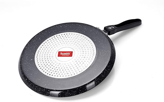 Sumeet Aluminium NonStick Sparkle Induction Dosa Tawa 26.5cm Dia (Black)