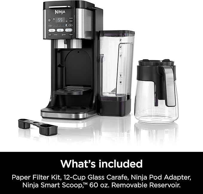 Ninja | Drip Coffee Maker | DualBrew Pro Hot &amp Iced Coffee Machine | Use with K-Cup Coffee Pods | 3 Brew Styles (Classic Rich &amp Iced) | 60oz Removable Reservoir &amp Dishwasher Safe | Black