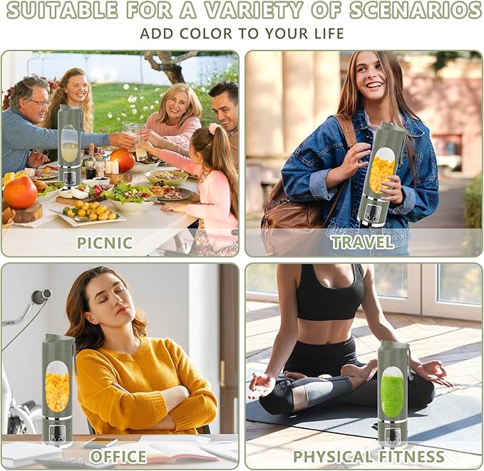 Portable Blender Personal Electric USB 500ML Portable juicer Shakes and Smoothies Blender Small Blenders Mixing Compact Convenient and Versatile Green