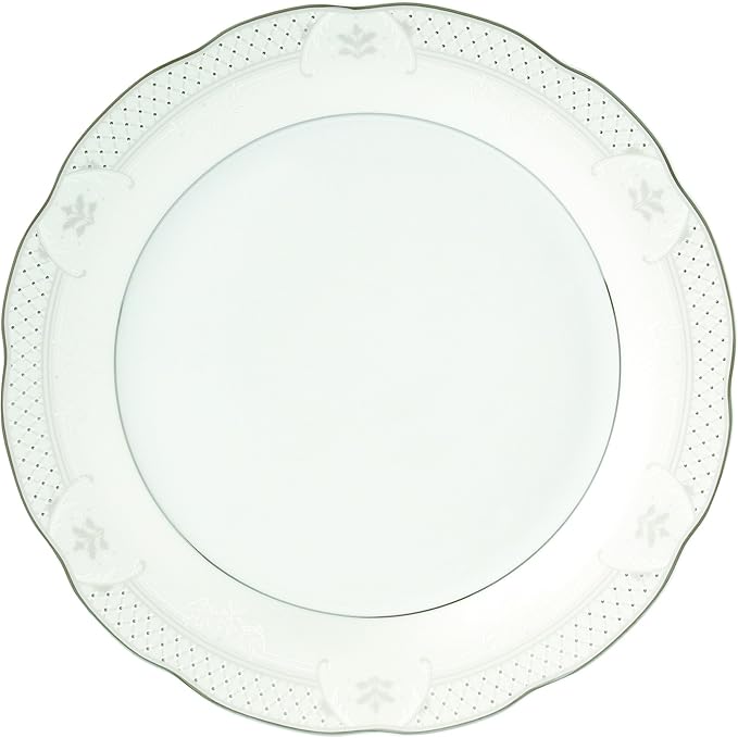 Lorren Home Trends 57 Piece Wavy Porcelain Atara Collection Dinnerware Set Silver