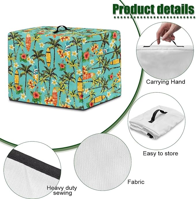 Tropical Tree Easy to Store Juicer Cover – Blender Dust Cover for Home Kitchen Fits Most Stand Mixers Machine Washable Stylish Floral Print Protects from Dust