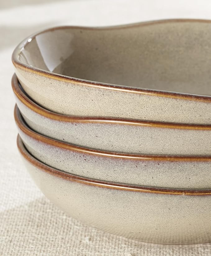 Oneida 899210 Organic Shades Oatmeal Pasta Bowls Set Of 4 Service For 4