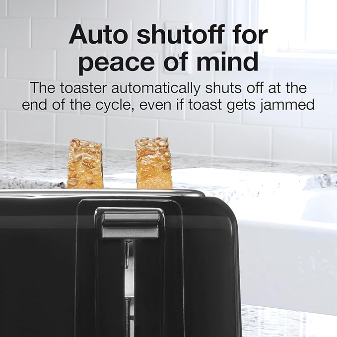 Proctor Silex 4 Slice Toaster with Extra Wide Slots for Bagels Cool-Touch Walls Shade Selector With 7 Browning Levels Toast Boost Auto Shut-off and Cancel Button Black (24215PS)