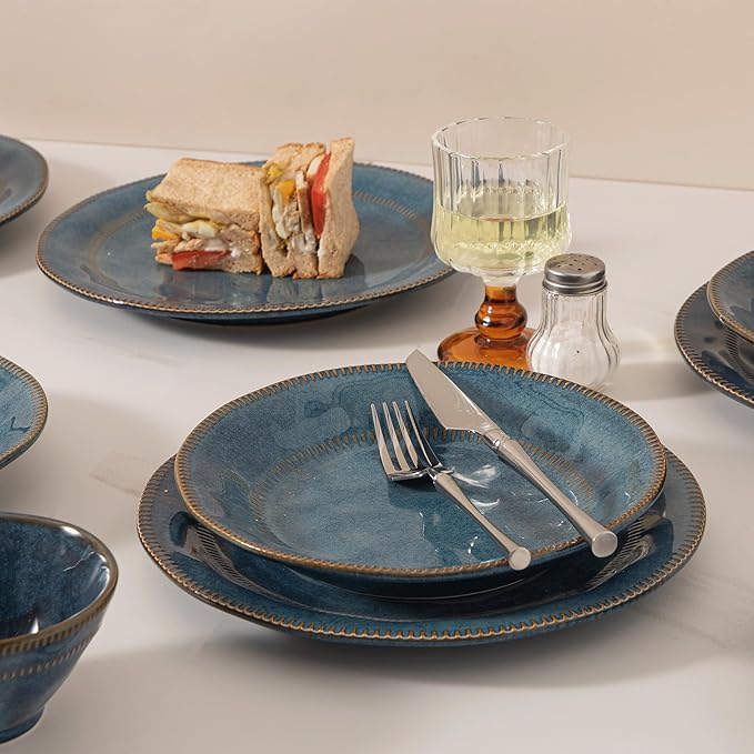 Dinnerware sets plates and bowls sets modern platesCeramic Dinnerware Sets12 Pieces Porcelain Lightweight PlatesScratch Resistant Dish Set (style - 2 4 - Set (12pcs))