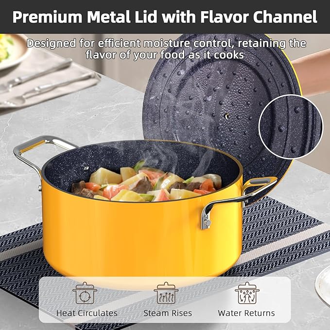 Nuwave Lux 13pc Forged Lightweight Cookware Set PFAS Free Healthy G10 Duralon Ceramic Coating Ultra Non-Stick Stay-Cool Handles Works on All Cooktops &amp Induction Ready