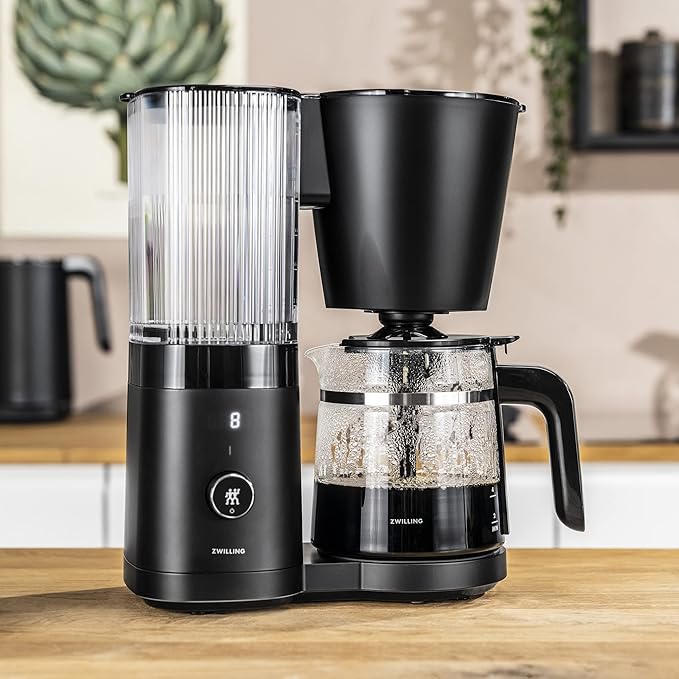 ZWILLING Enfinigy Glass Drip Coffee Maker 12 Cup Awarded the SCA Golden Cup Standard Black