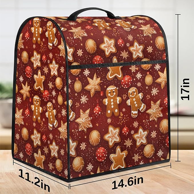cfpolar Kitchen Aid Mixer Cover Compatible with 6-8 Quarts Colorful Gingerbread Xmas Ball Stand Mixer Cover Kitchen Aid Mixers Accessories Appliance Organizer Bag Dust Covers with Zipper Pocket