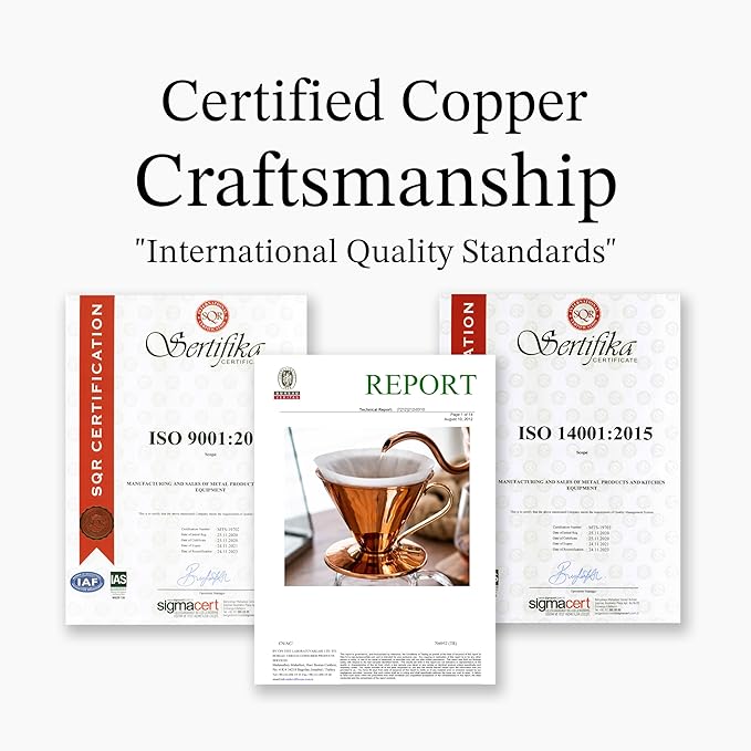 Copper Pour Over Coffee Dripper 0.35L Single Cup Manual Brewer Reusable Metal Filter Cone for Cafe Quality Brew Premium Handcrafted Drip Maker