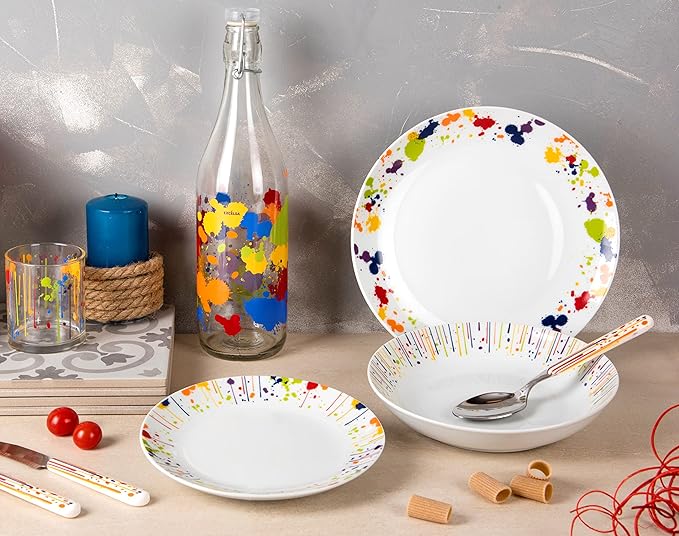 Excelsa Dripping 18-Piece Dinner Set Porcelain