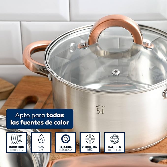 Onil 5-Piece Cookware Set + 3 Frying Pans 16/20/24 cm Aluminium San Ignacio