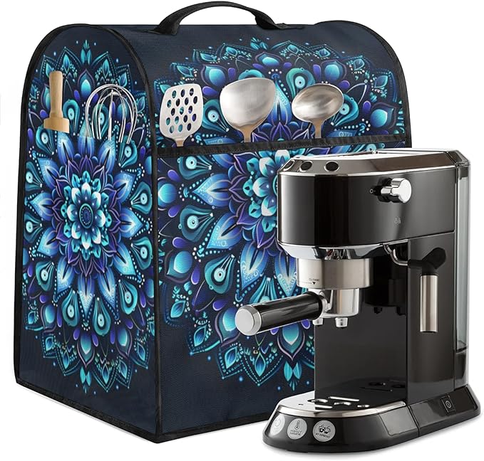 cfpolar Kitchen Aid Mixer Cover Compatible with 6-8 Quarts Ethnic Mandala Flower Teal Stand Mixer Cover Kitchen Aid Mixers Accessories Appliance Organizer Bag Dust Covers with Zipper Pocket