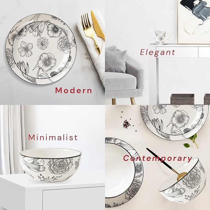 Safdie &amp Co. Porcelain Dinnerset 16 Piece Porcelain Bouquet