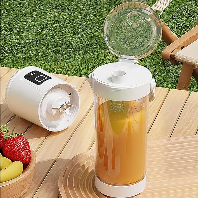 16 oz. Portable Electric Blender with Leak Proof Lid and Easy Sip Spout Mini Citrus Juicer Perfect for Smoothies Cordless USB-C Rechargeable Dishwasher Safe Parts (Black)