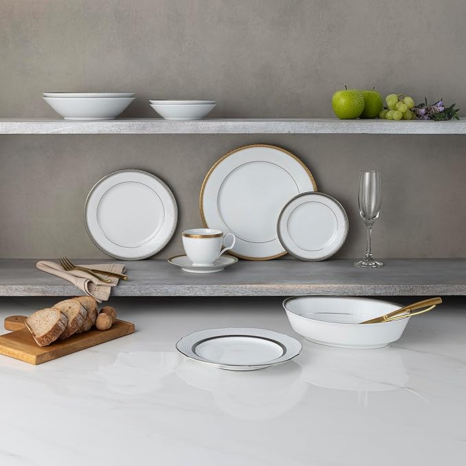 Noritake Charlotta Platinum 30-Piece Dinnerware Set Service for 6