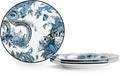 Marchesa Monarcha 4-Piece Salad Plate Set Porcelain Plates Dishwasher and Microwave Safe Dish Set for 4 Blue