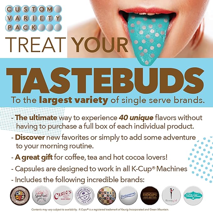 Crazy Cups Flavored Coffee Pods Variety Pack Fully Compatible With All Keurig Flavored K Cups Brewers Coffee Sampler 40 Count