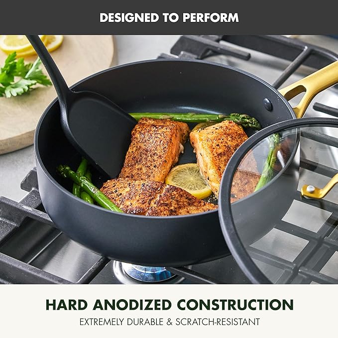 GreenPan Nonstick Reserve Pro 10 Piece Cookware Set NSF Certified Ceramic Hard Anodized PFAS-Free Pots &amp Pans Set with Lids Stainless Steel Handles Oven &amp Dishwasher Safe Black