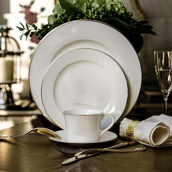 gold trim dinnerware set service for 6 24 pieces elegant plate sets elegant dishes set for gathering wedding party and afternoon tea