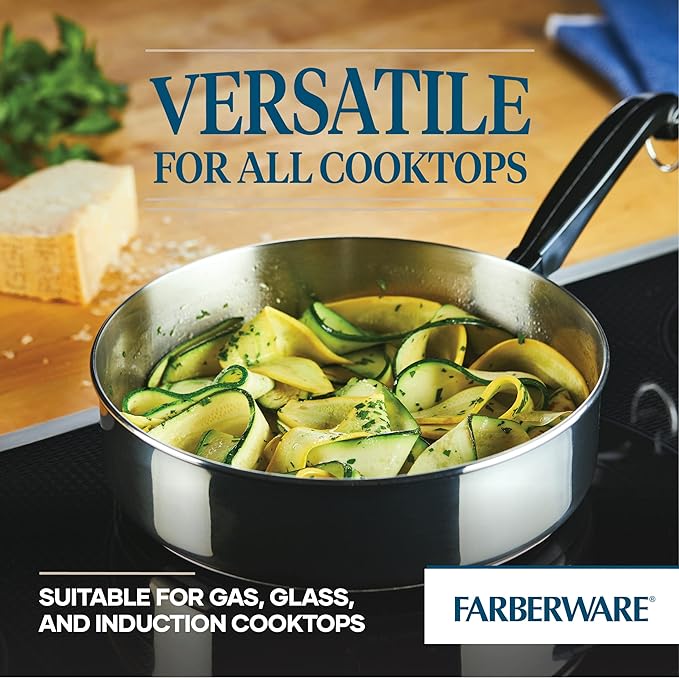 Farberware Classic Stainless Steel Fry Lid Saute Pan (2.75 Quart) Silver