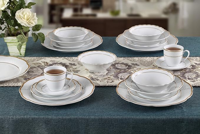 Lorren Home Trends LH440 Dinner Sets for Gatherings One Size Gold