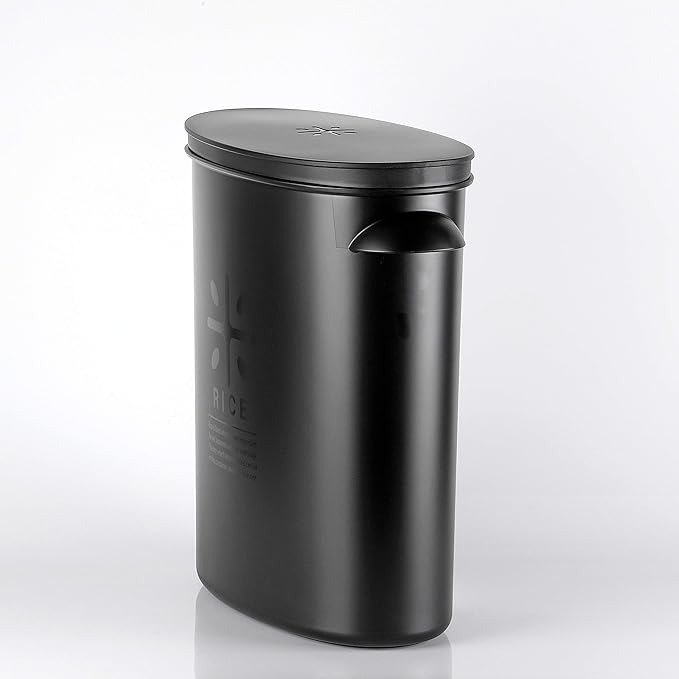 PEARL METAL BLKP AZ-5042 Rice Bottle All Black For 11.0 lbs (5 kg)