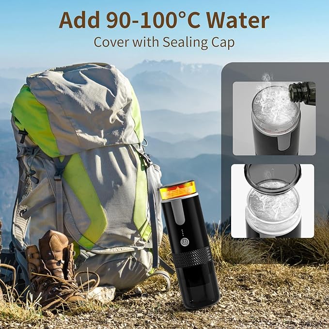 TARSHYRY Portable Espresso MachinePortable Coffee MakerEspresso Maker Compatible Ground Coffee Hand Coffee Make for Capsules for Camping Travel RV HikingOffice