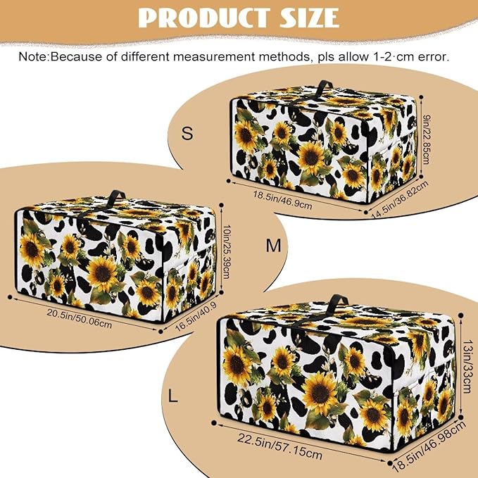 Doojoayie Small Appliance Covers 4 Slice Toaster Cover Universal Fit Kitchen Appliance Dust Protector Compatible with Toaster Oven/Bread Machine/Air Fryer Sunflower Print