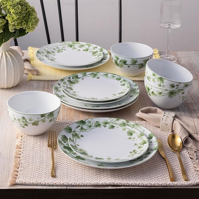 Noritake Ivy Whisper 12-Piece Dinnerware Set Service For 4