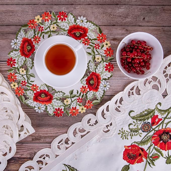 Diwali Hypnosis Glass Dinnerware Set of 46 for 6 pers. Dessert Plate Dinner Plate Deep Plate Oval Dish Salad Bowls Decanter with Glass Cup and Saucer