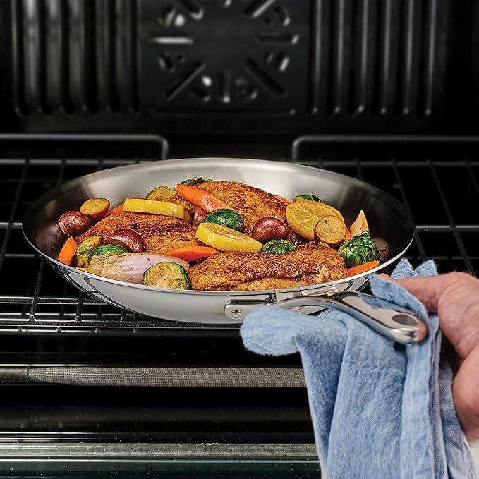 Tramontina Boston Tri-Ply Clad Stainless Steel 8-Inch Small Frying Pan Induction-Ready Skillet Dishwasher-Safe NSF-Certified