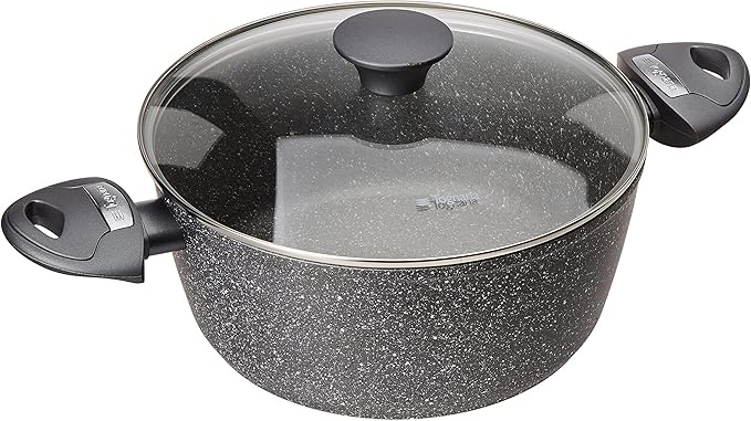 Tognana Mythos Cookware and Pan Set with 3 Saucepans 2 Pans 1 Grill 3 Lids 9 Pieces Aluminium Grey