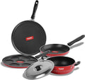 Sumeet 2.6mm Thick Non-Stick Rossu Cookware set (Dosa Tawa – 26.5cm Dia + Multi snack maker – 26.5cm Dia + Kadhai With Lid – 1.5Ltr capacity- 20cm Dia + Tapper pan – 20cm Dia)