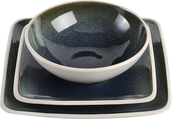 Gibson Elite Namastay 12 Piece Dinnerware Set Blue