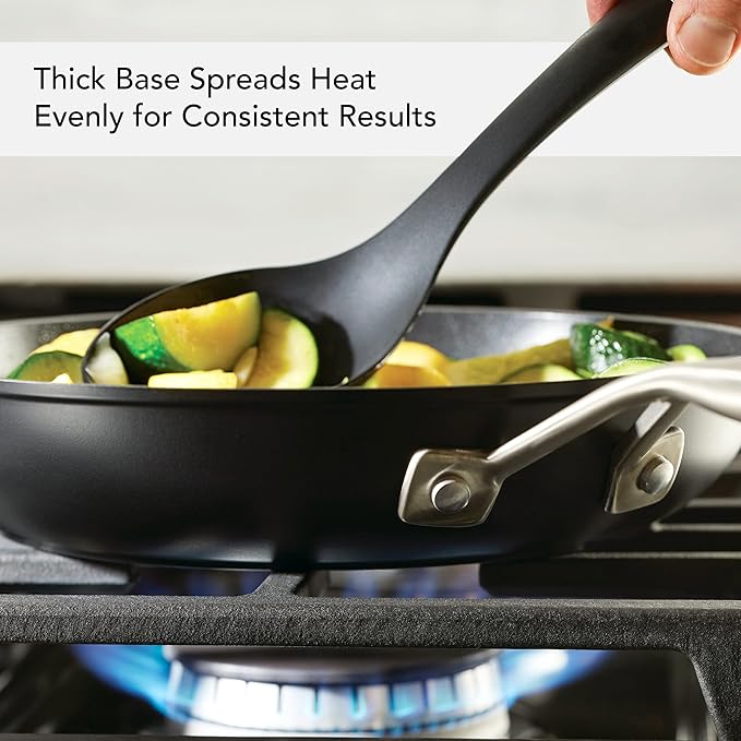 KitchenAid Hard Anodized Induction Nonstick Frying Pan Set With Tempered Lids 4-Piece - 10 &amp 12 Inch – Durable Even Heating Oven Safe to 500°F Dishwasher Safe Easy-Clean