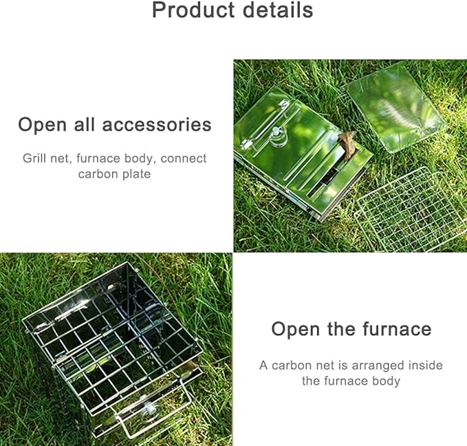 Stainless Steel Integrated Outdoor Folding Grill Charcoal Stove Cookware Set Cookware Picnic Boiler Cookware