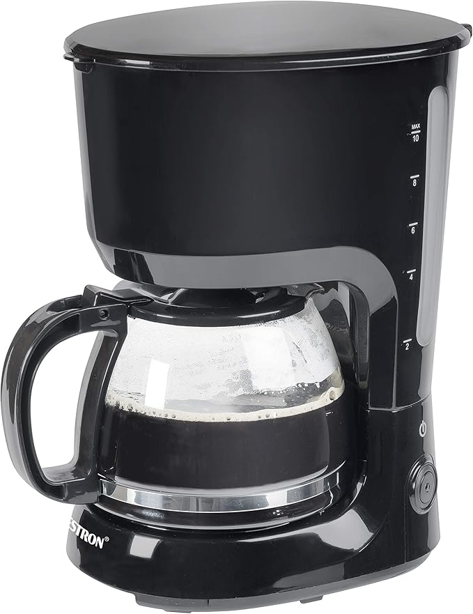 Bestron Coffee Maker with Hot Plate Ground Filter Coffee 10 Cups 750 Watts Black